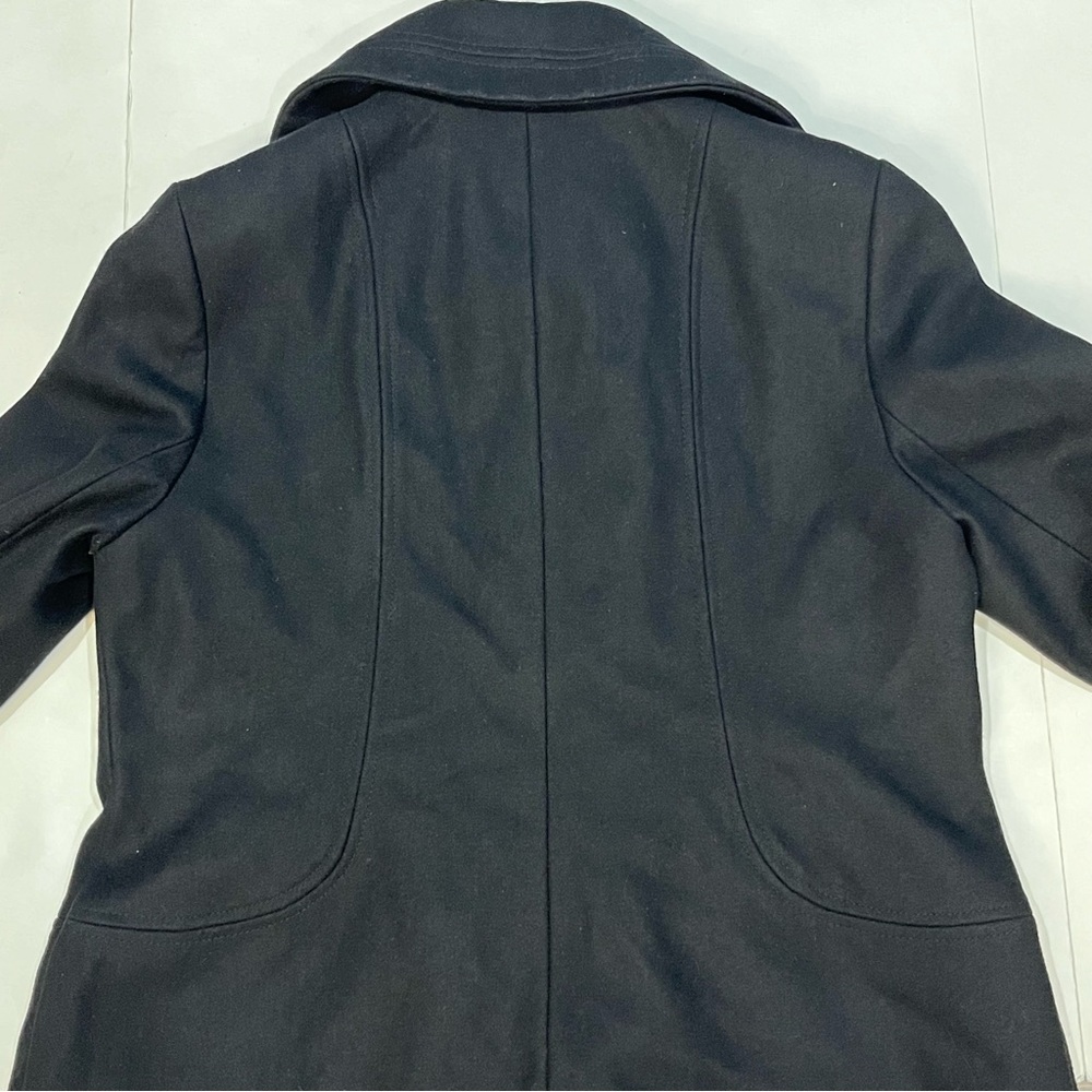 Apt 9 Recycled Wool Blend Black Pea Coat Button Snap Closure Women Size Medium - Picture 13 of 16